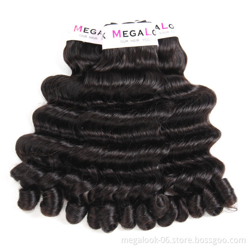 MegaLook Mink Brazilian Human Hair Cuticle Aligned Full and Thick Super Funmi Single Drawn Fancy Curl Hair